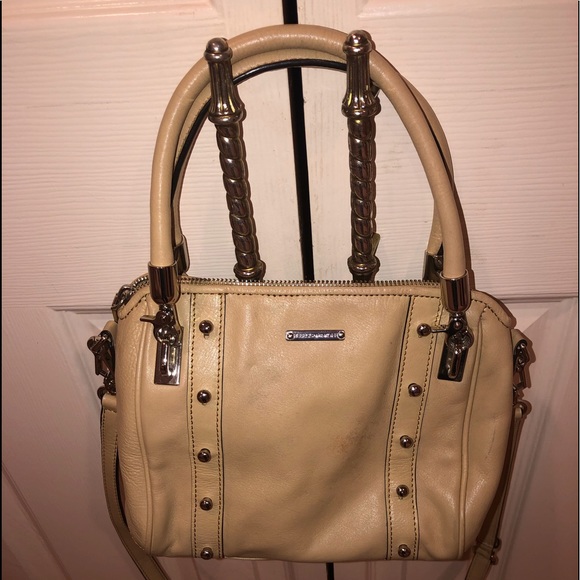 AUTH MINI REBECCA MINKOFF BEIGE LTHR XBODY BAG - Picture 1 of 7
